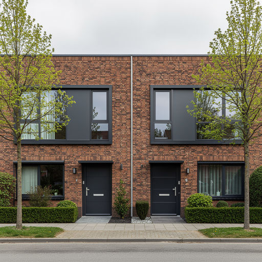 twee-onder-een-kapwoning in Diemen met antraciet kunststof kozijnen en bijpassende voordeur