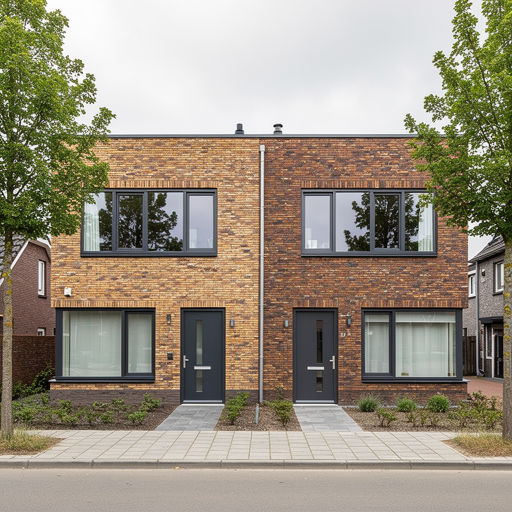 twee-onder-een-kapwoning in Duivendrecht met antraciet kunststof kozijnen en passende voordeur