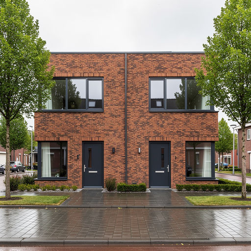 twee-onder-een-kapwoning in Eemnes met antraciet kunststof kozijnen en passende voordeur