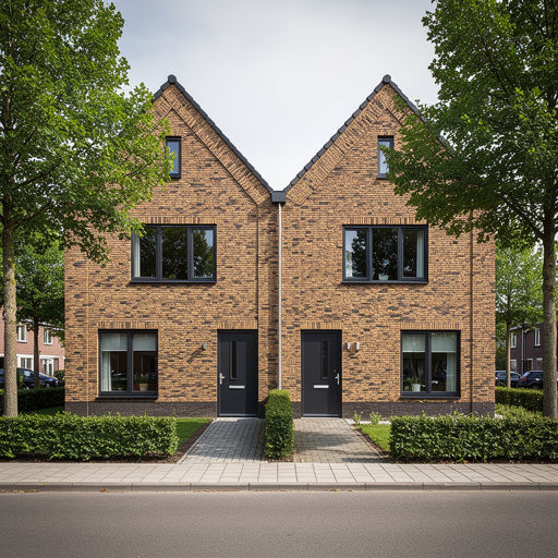 twee-onder-een-kapwoning in Hilversum met antraciet kunststof kozijnen en bijpassende voordeur