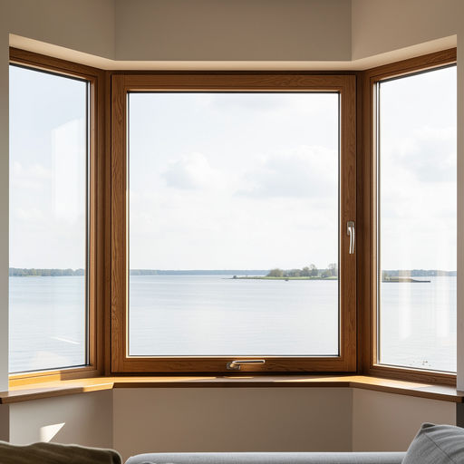 uitzicht vanuit woning in Nederhorst den Berg door houtnerf kunststof kozijn richting water en groen