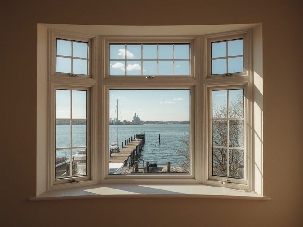 uitzicht vanuit woning in Loenen aan de Vecht door houtnerf kunststof kozijn richting de Vecht