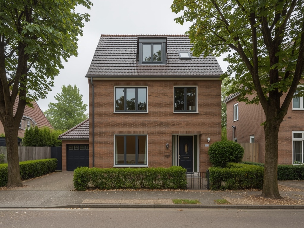 twee-onder-een-kapwoning in Kortenhoef met antraciet kunststof kozijnen en passende voordeur