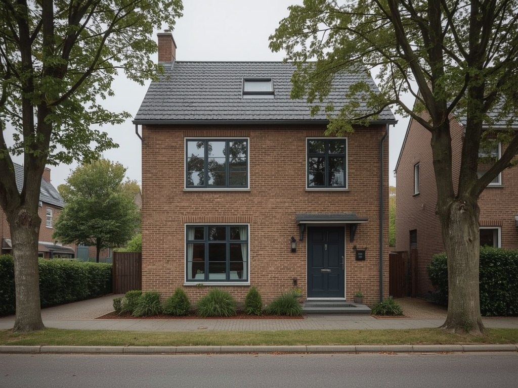 twee-onder-een-kapwoning in Vreeland met antraciet kunststof kozijnen en bijpassende voordeur