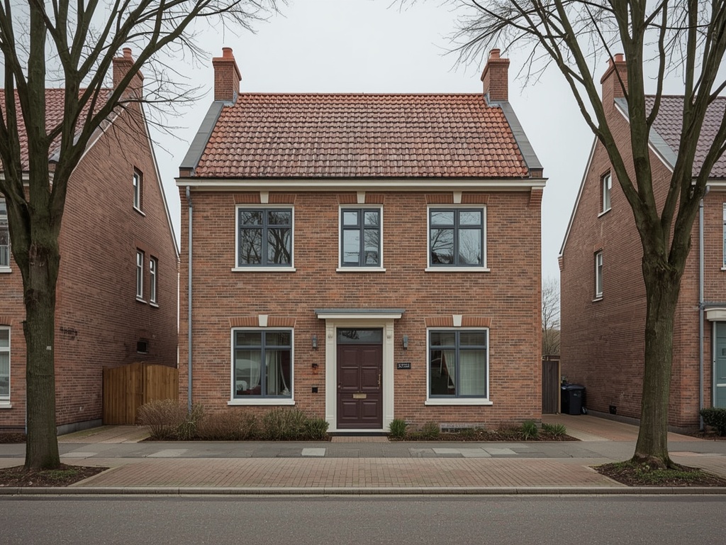 twee-onder-een-kapwoning in Baarn met antracietkleurige kunststof kozijnen en bijpassende voordeur