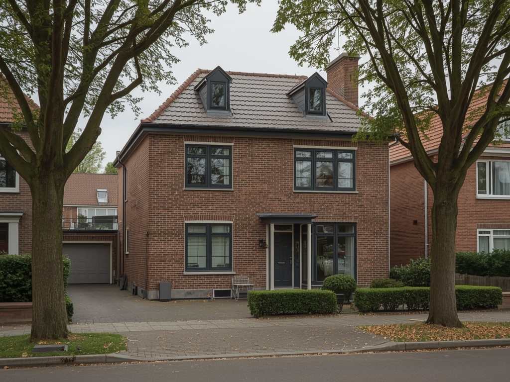 twee-onder-een-kapwoning in Soest met antraciet kunststof kozijnen en bijpassende voordeur