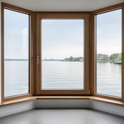 uitzicht vanuit woning in Loosdrecht door houtnerf kunststof kozijn richting de Loosdrechtse Plassen