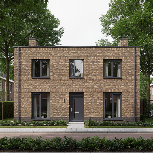 twee-onder-een-kapwoning in Loosdrecht met antraciet kunststof kozijnen en bijpassende voordeur
