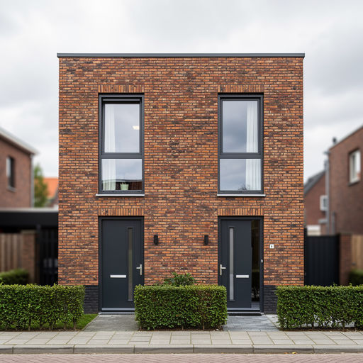 twee-onder-een-kapwoning in Weesp met antracietkleurige kunststof kozijnen en passende voordeur