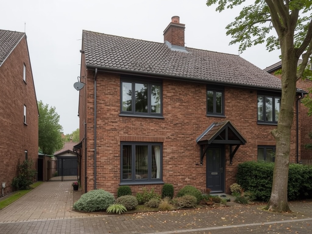 twee-onder-een-kapwoning in Ouderkerk aan de Amstel met antraciet kunststof kozijnen en passende voordeur